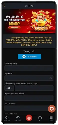 Đăng ký tài khoản BEN88 dễ dàng và nhanh chóng